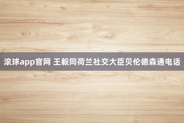 滚球app官网 王毅同荷兰社交大臣贝伦德森通电话