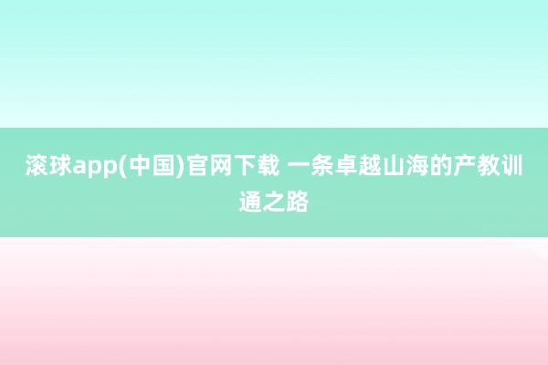 滚球app(中国)官网下载 一条卓越山海的产教训通之路