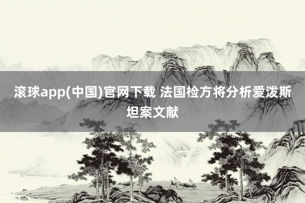 滚球app(中国)官网下载 法国检方将分析爱泼斯坦案文献