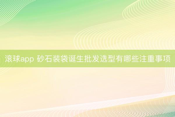 滚球app 砂石装袋诞生批发选型有哪些注重事项