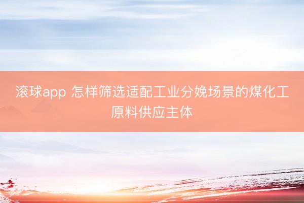 滚球app 怎样筛选适配工业分娩场景的煤化工原料供应主体