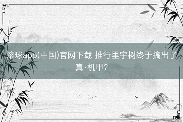滚球app(中国)官网下载 推行里宇树终于搞出了真·机甲？