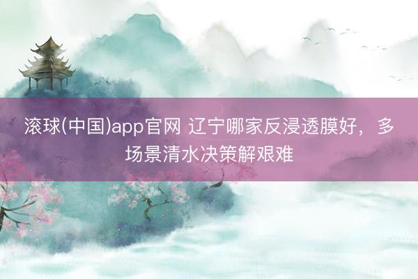滚球(中国)app官网 辽宁哪家反浸透膜好，多场景清水决策解艰难