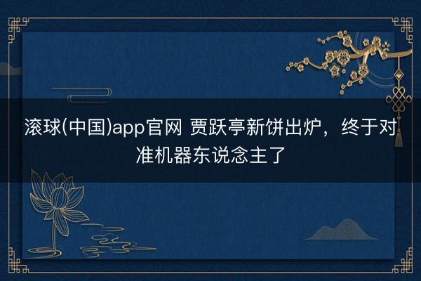 滚球(中国)app官网 贾跃亭新饼出炉，终于对准机器东说念主了