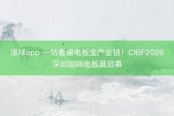 滚球app 一站看遍电板全产业链！CIBF2026深圳国际电板展启幕