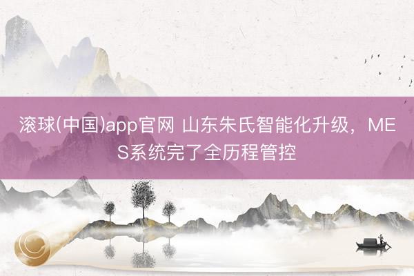 滚球(中国)app官网 山东朱氏智能化升级，MES系统完了全历程管控