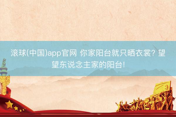 滚球(中国)app官网 你家阳台就只晒衣裳? 望望东说念主家的阳台!