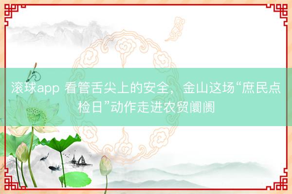 滚球app 看管舌尖上的安全，金山这场“庶民点检日”动作走进农贸阛阓