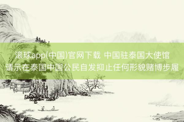滚球app(中国)官网下载 中国驻泰国大使馆请示在泰国中国公民自发抑止任何形貌赌博步履