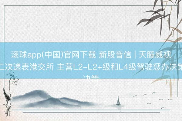 滚球app(中国)官网下载 新股音信 | 天瞳威视二次递表港交所 主营L2-L2+级和L4级驾驶惩办决策