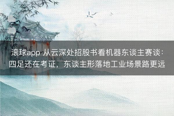 滚球app 从云深处招股书看机器东谈主赛谈：四足还在考证，东谈主形落地工业场景路更远