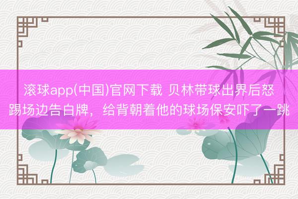 滚球app(中国)官网下载 贝林带球出界后怒踢场边告白牌，给背朝着他的球场保安吓了一跳