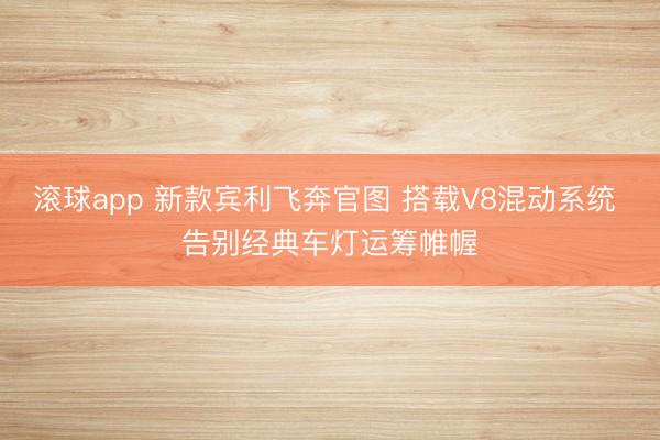滚球app 新款宾利飞奔官图 搭载V8混动系统 告别经典车灯运筹帷幄