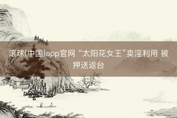 滚球(中国)app官网 “太阳花女王”卖淫利用 被押送返台