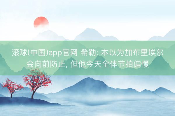 滚球(中国)app官网 希勒: 本以为加布里埃尔会向前防止， 但他今天全体节拍偏慢