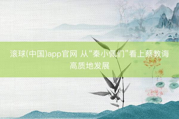 滚球(中国)app官网 从“秦小佩们”看上蔡教诲高质地发展