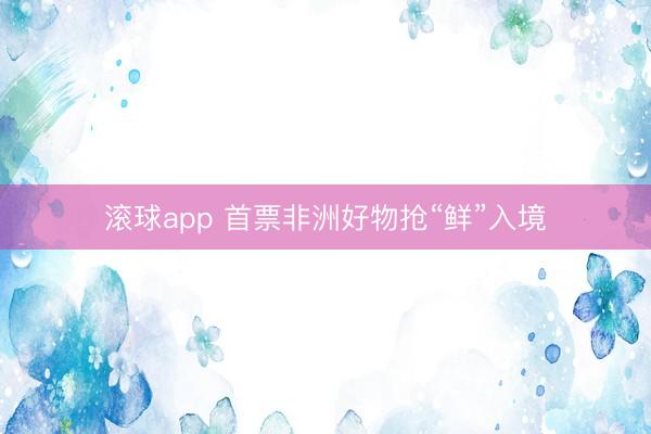 滚球app 首票非洲好物抢“鲜”入境